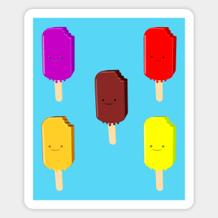 Fruit Ice Pops And Chocolate Ice Cream Bar Magnet